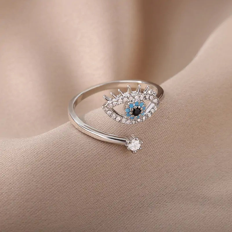 Türkischer Blauer Evil Eye Ring – Schutzsymbol – Anpassbar und stilvoll