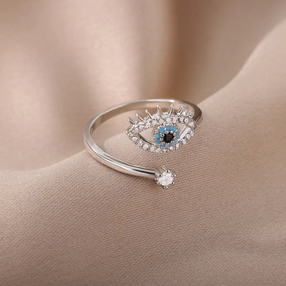 Türkischer Blauer Evil Eye Ring – Schutzsymbol – Anpassbar und stilvoll