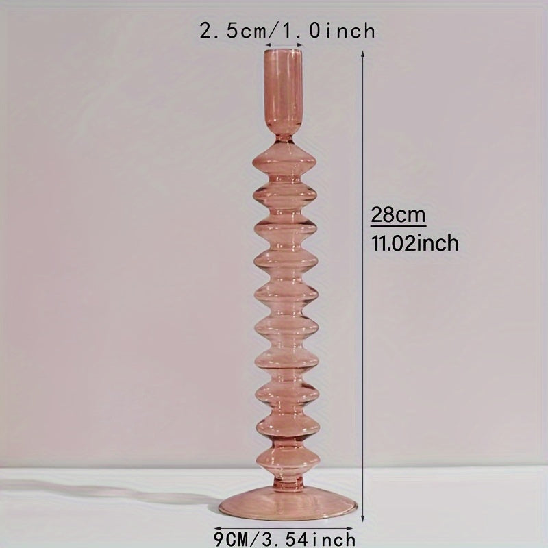 1 Stück Kreatives und Minimalistisches Glas-Teelichthalter-Set - Lackierte Glasvase Tischdekoration für Wohnzimmer, Esstisch und romantisches Abendessen