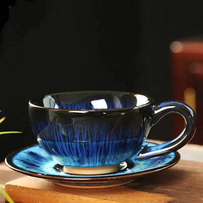 Chinesisches Keramisches Frühstücks Kaffee Becher & Untertasse Set