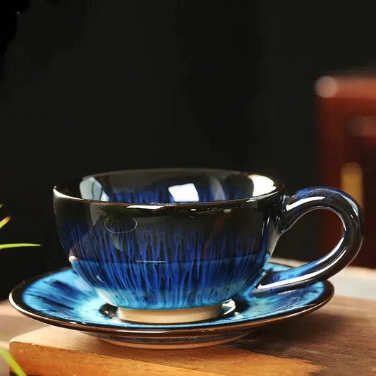Chinesisches Keramisches Frühstücks Kaffee Becher & Untertasse Set