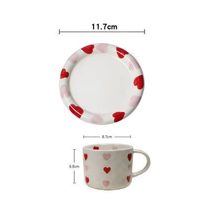 Keramik Liebe Herz Kaffeetasse