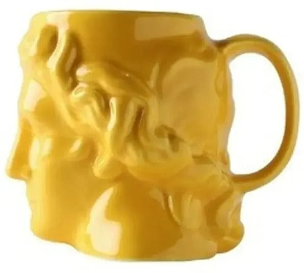 David Kopf Tasse – Keramik Becher mit Skulptur – 18oz Kapazität & Moderne Farben