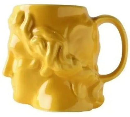 David Kopf Tasse – Keramik Becher mit Skulptur – 18oz Kapazität & Moderne Farben