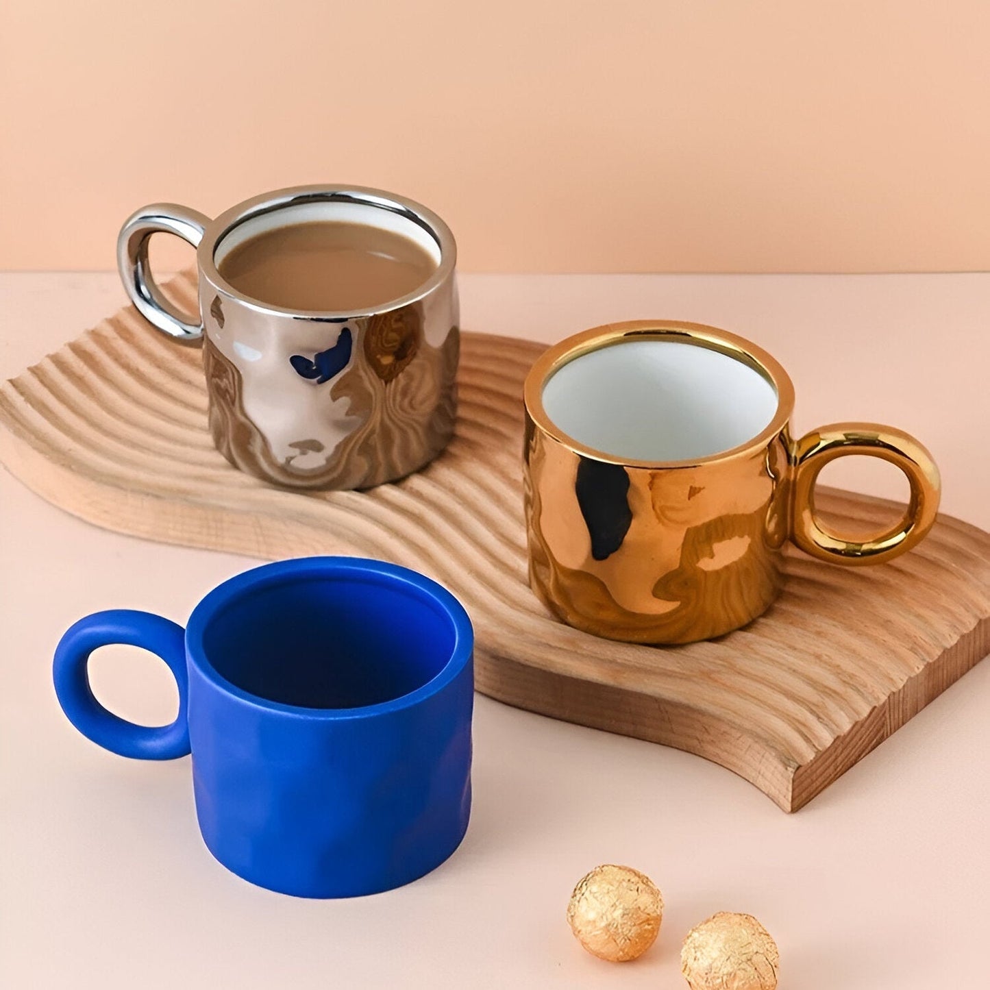 Chunky handgefertigter Keramikkaffee-Becher