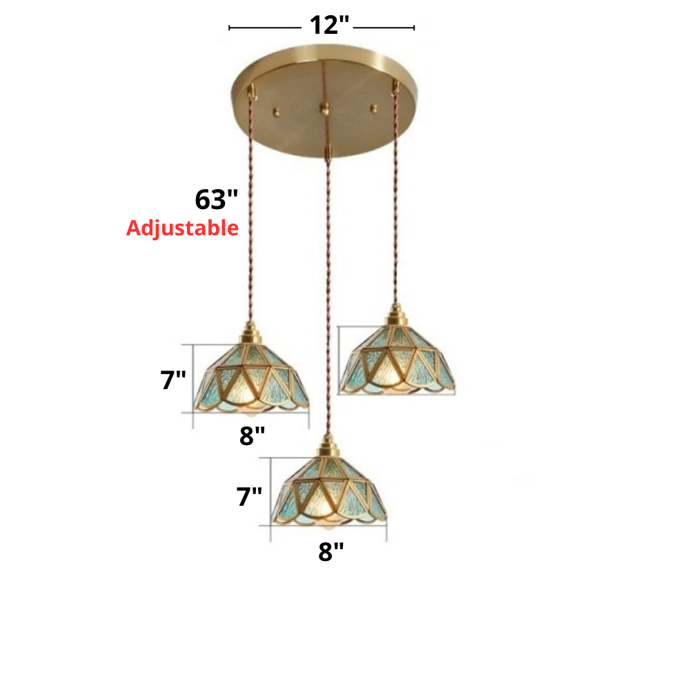 Vintage Buntglas Pendelleuchten