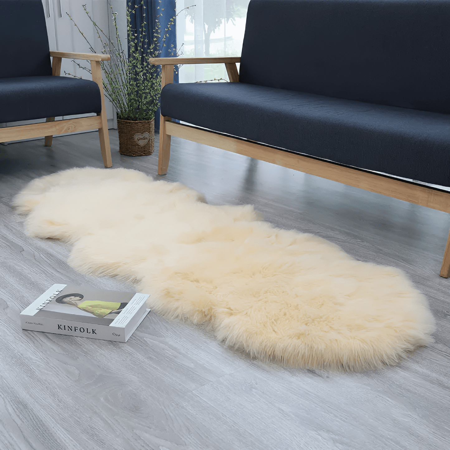 Luxuriöse Schaffellmatte – Maschinenwaschbar, rutschfest und ultra-plüschiger Teppich in 7 Farben, 60x120 cm und 80x180 cm