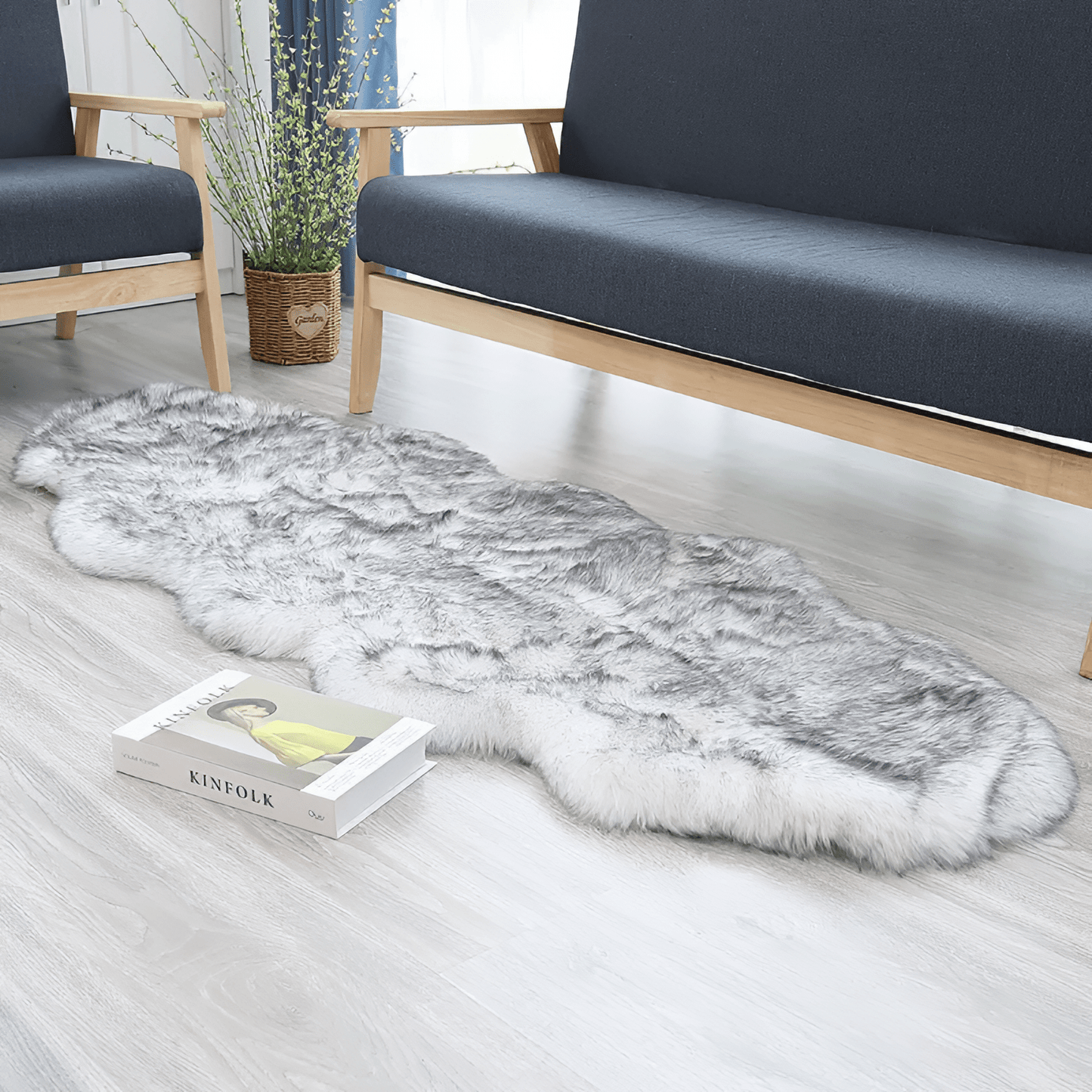 Luxuriöse Schaffellmatte – Maschinenwaschbar, rutschfest und ultra-plüschiger Teppich in 7 Farben, 60x120 cm und 80x180 cm