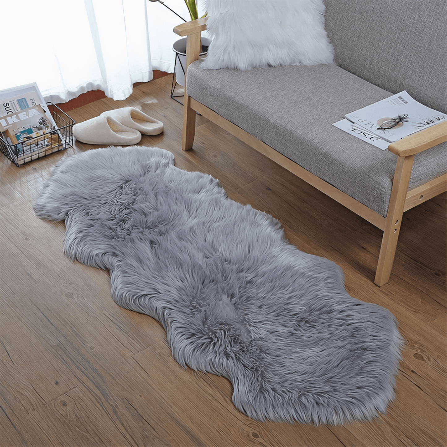 Luxuriöse Schaffellmatte – Maschinenwaschbar, rutschfest und ultra-plüschiger Teppich in 7 Farben, 60x120 cm und 80x180 cm