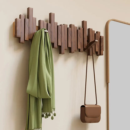 Wandkleiderständer FlexiHook – Modernes Design mit klappbaren Magnethaken aus Holz
