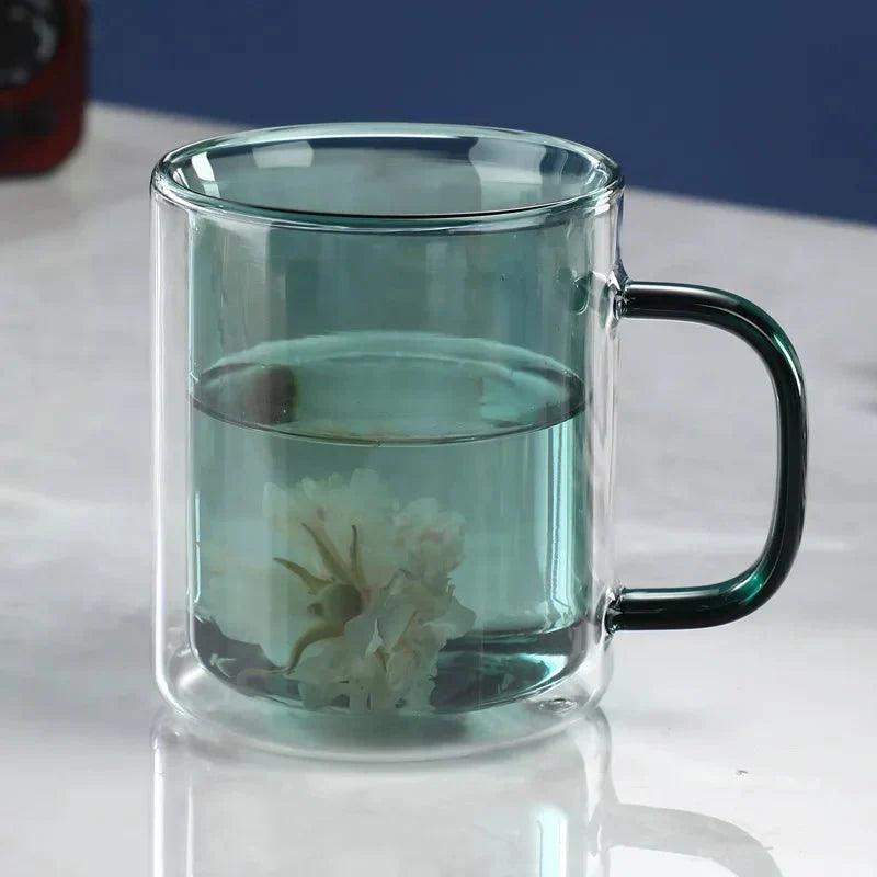 GlassÉlite – Luxus Doppelwandige Kaffeetasse mit stilvoller Isolierung für komfortables Genießen