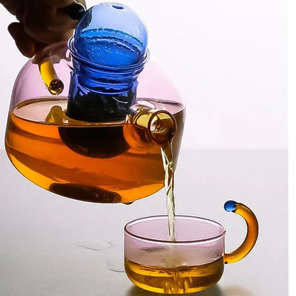 GlowHarmony – Luxus durchsichtiger Wasserkocher mit Becher Set für verfeinerten Teegenuss