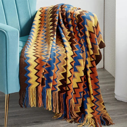 Boho Plaid Decke & Ecksofa Überwurf - Zuhause, Hotel, Reise, Picknick Essentials