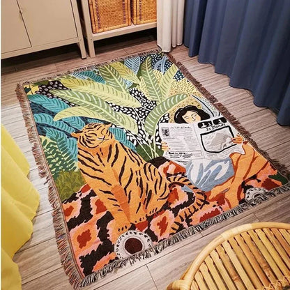 Gemütliche Cartoon Tiger Design Wurfdecke
