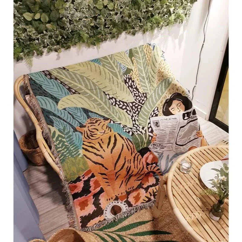 Gemütliche Cartoon Tiger Design Wurfdecke