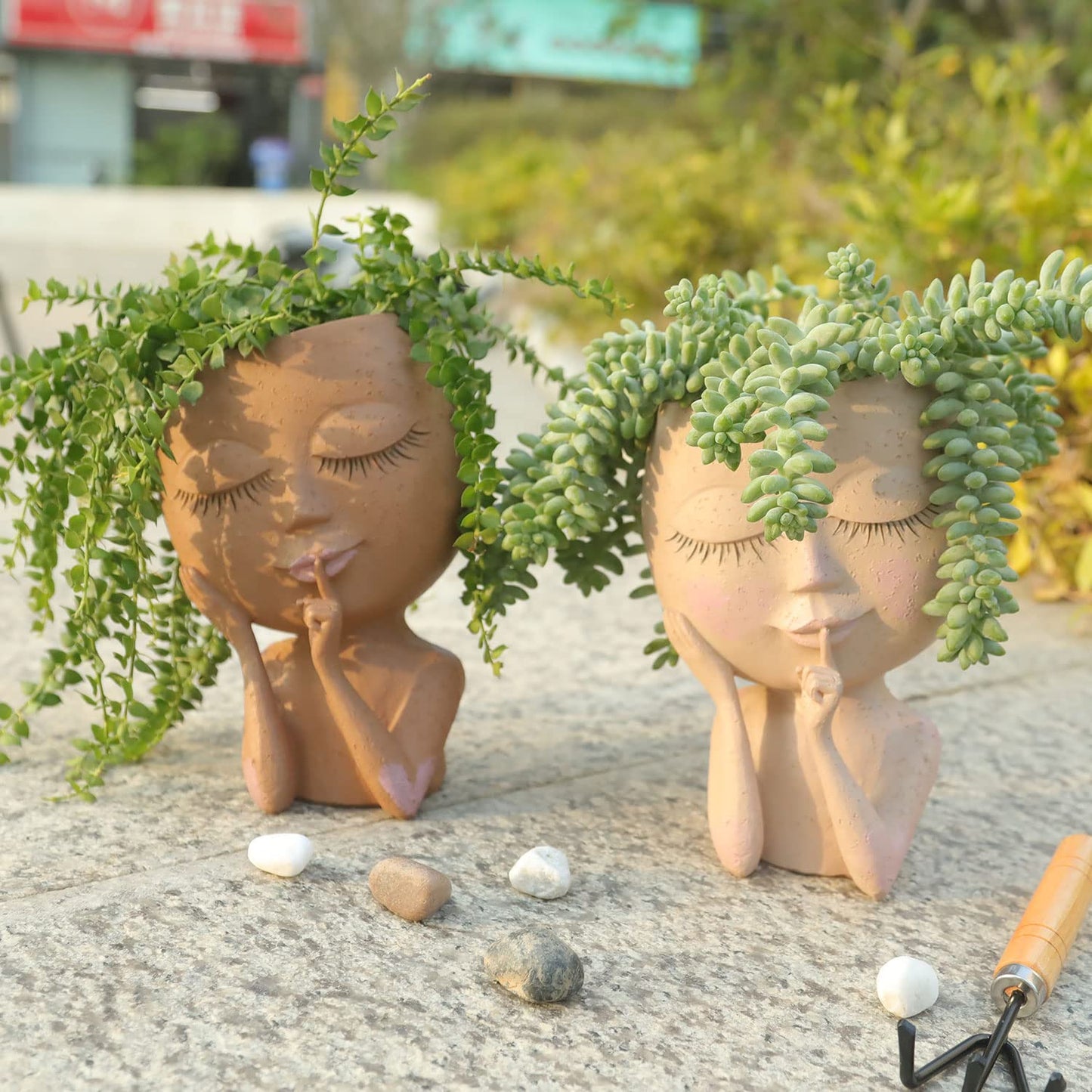 Deko-Blumentopf  – Kreativer Pflanzentopf mit Gesicht für Zimmerpflanzen & Sukkulenten