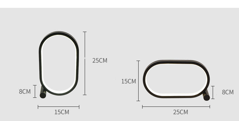 Ovale LED Touch-Control Dimmierbare Nachttischlampe