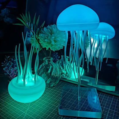 Farbwechselnde Quallenlampe – USB wiederaufladbare LED Nachtlicht für entspannende Atmosphäre
