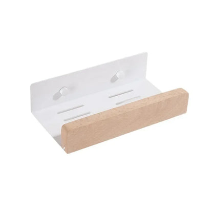 Wandmontierte Massivholz-Aluminium-Lagerregal Badezimmer Organizer Regal