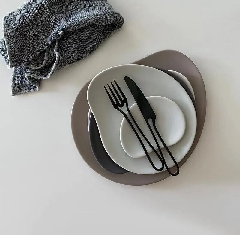 Outline Edelstahl Besteck Set – Modernes Design mit Hohlgriffen – 3-teilig für Dinner & Dessert