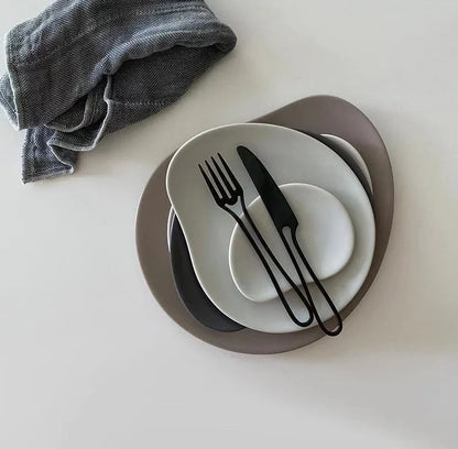 Outline Edelstahl Besteck Set – Modernes Design mit Hohlgriffen – 3-teilig für Dinner & Dessert