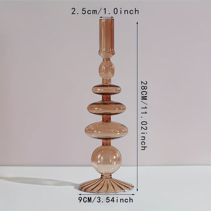 1 Stück Kreatives und Minimalistisches Glas-Teelichthalter-Set - Lackierte Glasvase Tischdekoration für Wohnzimmer, Esstisch und romantisches Abendessen