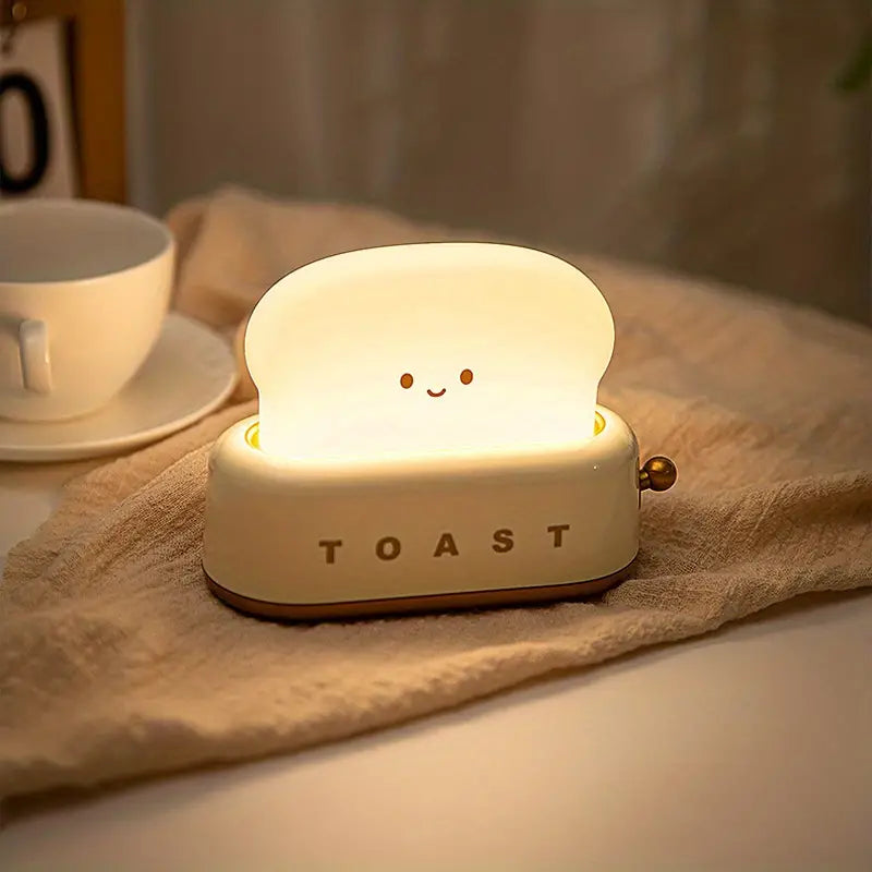 Cozy Glow - Kawaii Toast LED Nachtlicht für Schlafzimmer-Ambiente
