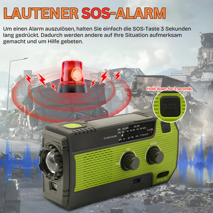 Tragbares Notfallradio mit Solarenergie – 5 Stromquellen für maximale Zuverlässigkeit