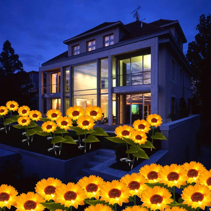2er-Pack Solar Sonnenblume Gartenlicht - Außen wasserdichte LED Gartenlichter für Garten Weg Deko