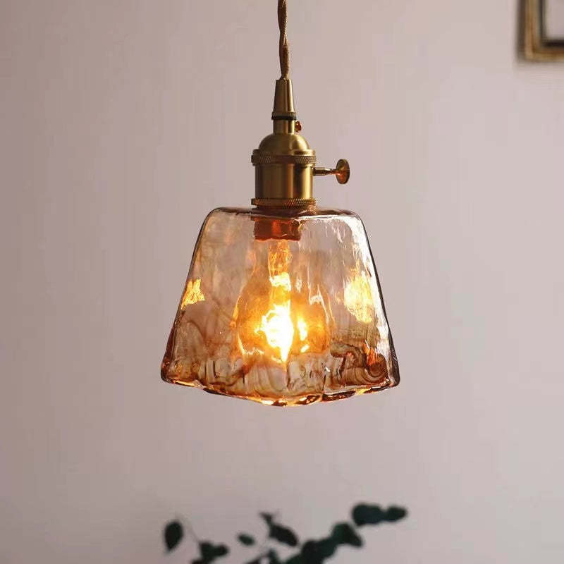 Eloise Vintage LED-Deckenlampen aus goldenem Metall und Glas für Schlafzimmer, Wohnzimmer, Esszimmer