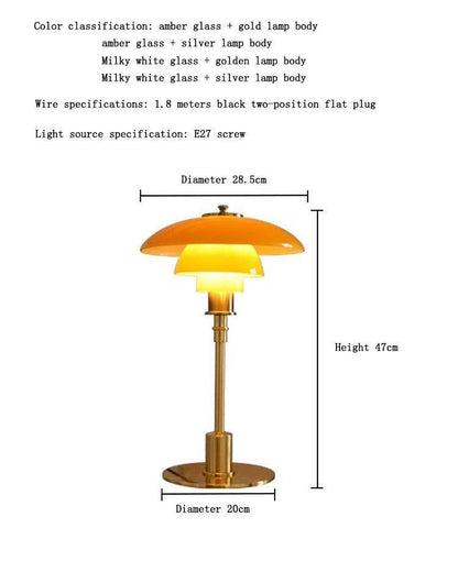 Dänische Designer-Tischlampen aus Glas │ Moderne nordische LED-Wohnzimmer-Schlafzimmer-Dekor-Beleuchtung Schreibtischlampe