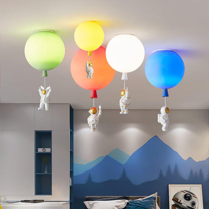 Garduru Moderne Mond & Astronaut LED Deckenleuchte – Verspielt Weltraum-Themenlampe