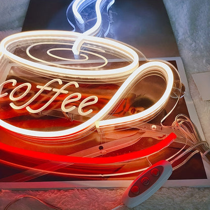 LED-Neon Kaffeetassen-Wandlicht