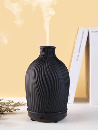 Luftbefeuchter für ätherische Öle in Vasenform aus Polyresin │ Moderner Ultraschall-Aroma-Diffusor im Boho-Stil