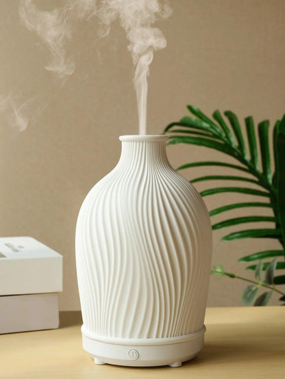 Luftbefeuchter für ätherische Öle in Vasenform aus Polyresin │ Moderner Ultraschall-Aroma-Diffusor im Boho-Stil