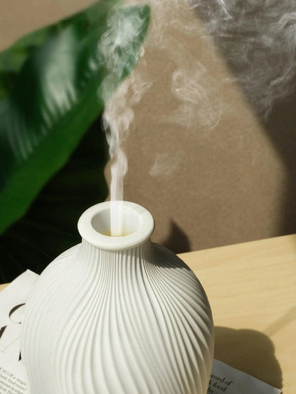 Luftbefeuchter für ätherische Öle in Vasenform aus Polyresin │ Moderner Ultraschall-Aroma-Diffusor im Boho-Stil