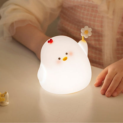 Niedliche Hühner-Nachtlicht-LED-Squishy-Silikon-Tap Lampe Beste Geschenk für Baby und Mädchen