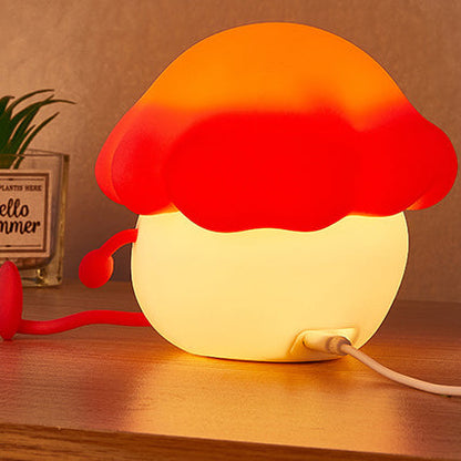 Pilz Süße Nachttischlampe LED Quetsch Silikon Tap Lampe Bestes Geschenk für Baby und Mädchen