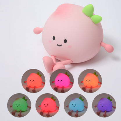 Squishy Silicone Pfirsich LED Nachtlicht - Perfektes Geschenk für Kinder und Mädchen