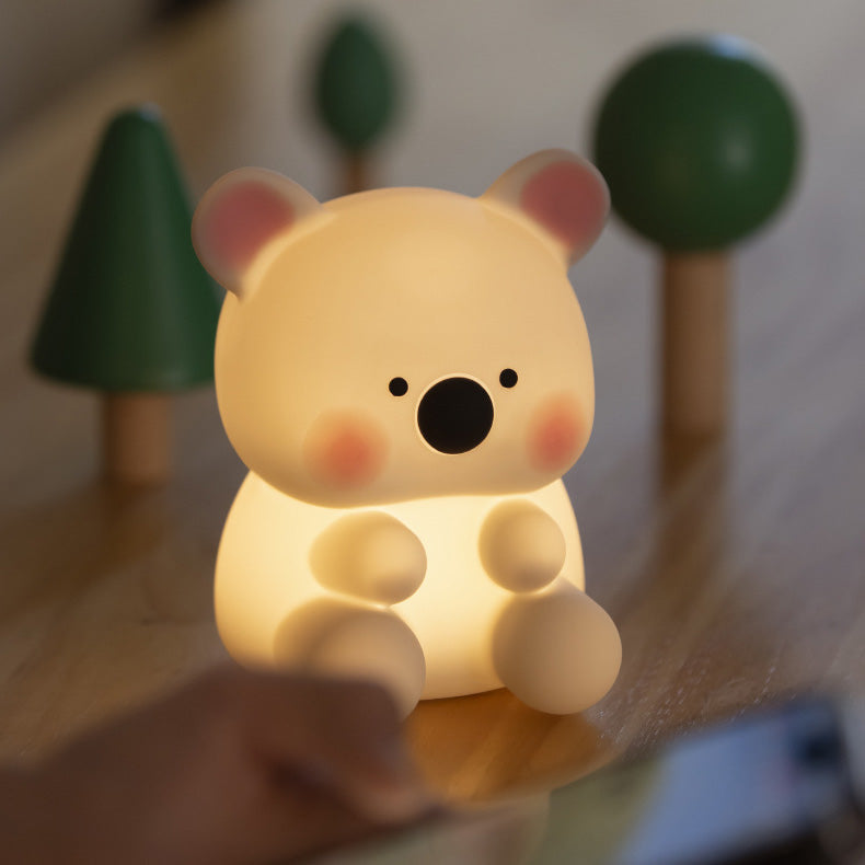 Squishy Silikon Koala mit Hut LED Nachtlicht - Perfektes Geschenk für Kinder und Mädchen