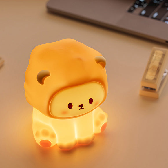 Squishy Silicone Löwe LED Nachtlicht - Perfektes Geschenk für Kinder und Mädchen