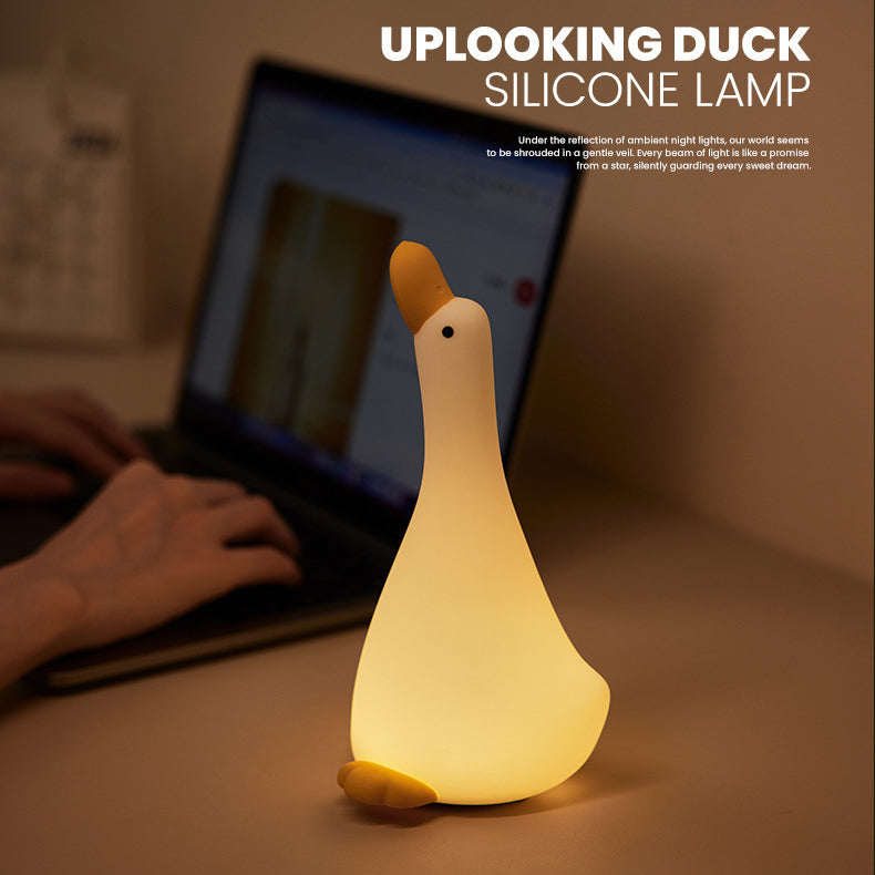 Squishy Silikon Aufblickender Gans LED Nachtlicht - Perfektes Geschenk für Kinder und Mädchen