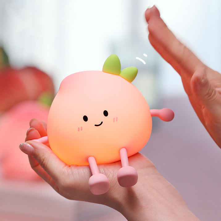 Squishy Silicone Pfirsich LED Nachtlicht - Perfektes Geschenk für Kinder und Mädchen