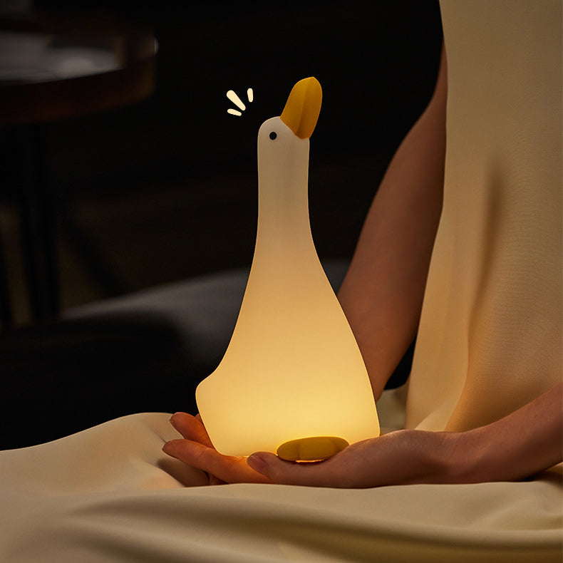 Squishy Silikon Aufblickender Gans LED Nachtlicht - Perfektes Geschenk für Kinder und Mädchen