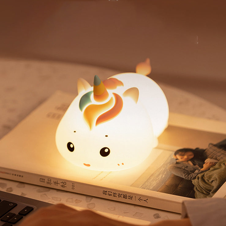 Einhorn Liegende Nachtlicht LED Squishy Silikon Touch Lampe Beste Geschenk für Baby und Mädchen