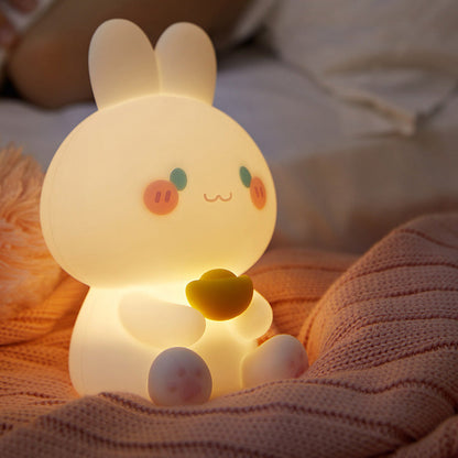 Squishy Silikonreicher Bunny LED Nachttischlampe - Perfektes Geschenk für Kinder und Mädchen