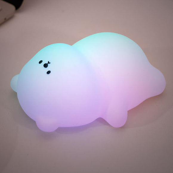 Chubby Bear Nachtlicht 8 Farben LED Quitsch Silikon Tipplampe Bestes Geschenk für Baby und Mädchen