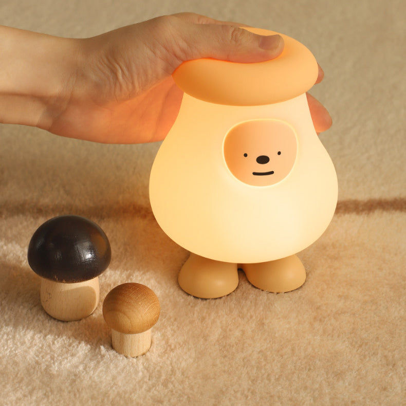 Squishy Silicone Big Head Mushroom LED Nachtlicht - Perfektes Geschenk für Kinder und Mädchen