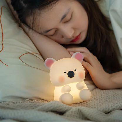 Squishy Silikon Koala mit Hut LED Nachtlicht - Perfektes Geschenk für Kinder und Mädchen