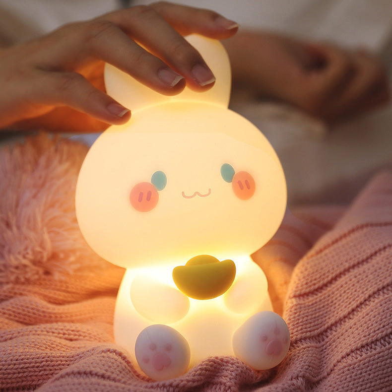 Squishy Silikonreicher Bunny LED Nachttischlampe - Perfektes Geschenk für Kinder und Mädchen